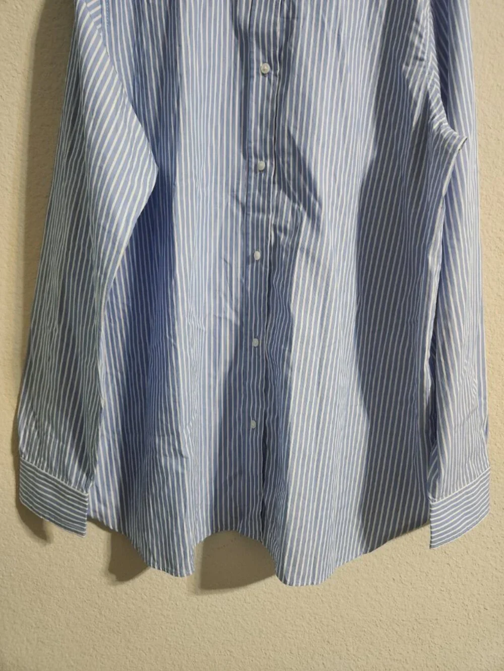 J. Crew NWOT Jules Club-Collar Shirt in Striped Cotton Poplin Bright Grotto 16T